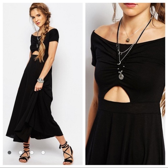 Free People Dresses & Skirts - Free People Dance With Me Cutout Midi Jersey Dress